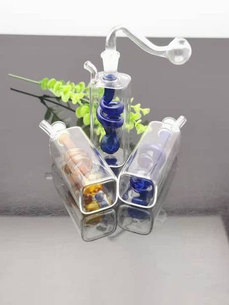 Smoking pipes Ball Glass Oil Burner Pipe Smoking Bowl Water Hookahs Bongs New Mini Square Tube Plate Silk Glass Water Bottle
