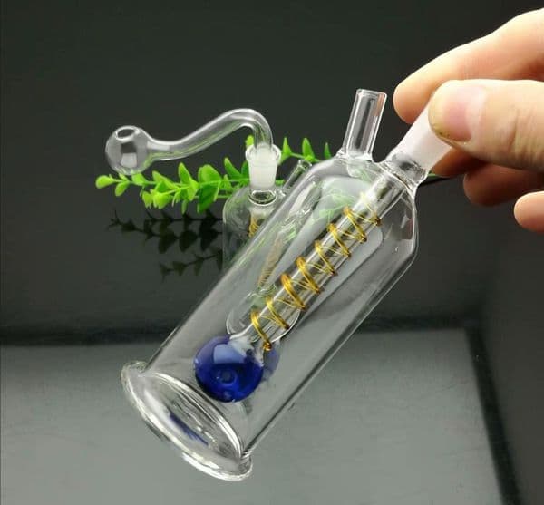 New mini-portable glass cigarette kettle with wire tray Wholesale Bongs Oil Burner Pipes Water Pipes Glass Pipe Oil Rigs Smoking
