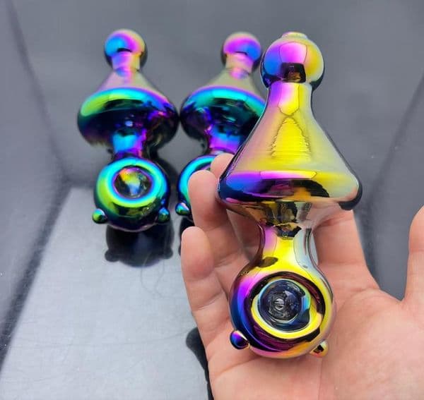 Smoking pipes Ball Glass Oil Burner Pipe Smoking Bowl Water Hookahs Bongs Explosive electroplated colored flywheel glass smoking set