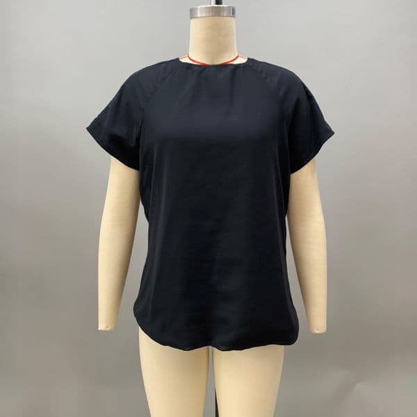 Elegant Black Sequin Insert T-Shirt for Women