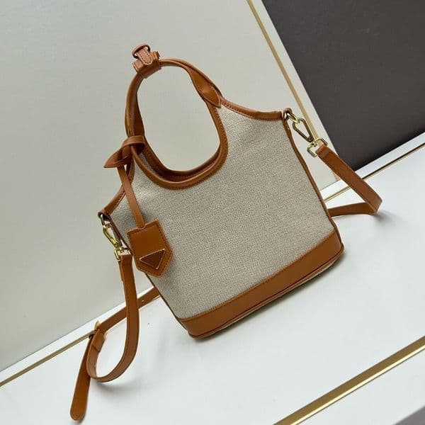 High quality designers Small Size Hot-Selling New Linen Luxury Bag Canvas Bag with Contrasting Color Cowhide Imported Canvas Crossbody Bag 455
