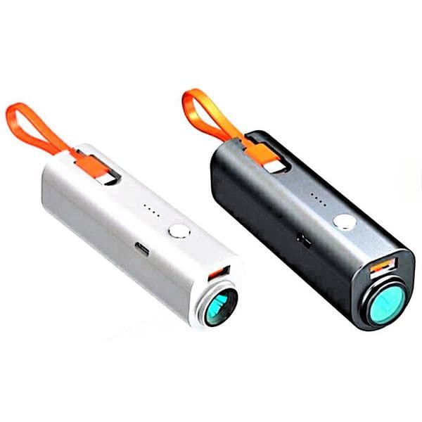New 5000mAh Compact Slim Power Bank - Ultra-Portable with Pinhole Light Display, Essential for Outdoor Camping Students Dormitory