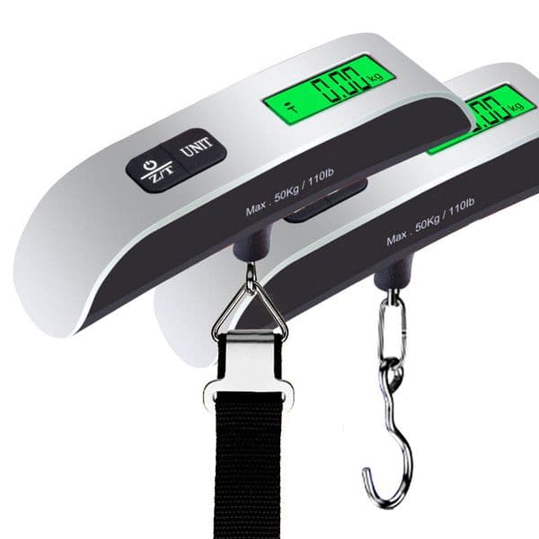 travel Luggage Scale Portable Digital Hanging Baggage Scale for Travel Suitcase Weight Scale with Rubber Paint 110 Pounds Battery Included