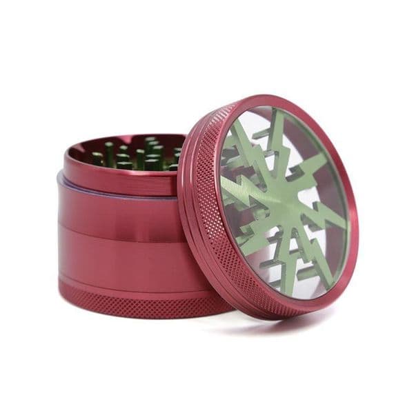 Smoking Pipes 63MM diameter four layer aluminum alloy cigarette grinder transparent window color matching cigarette crusher