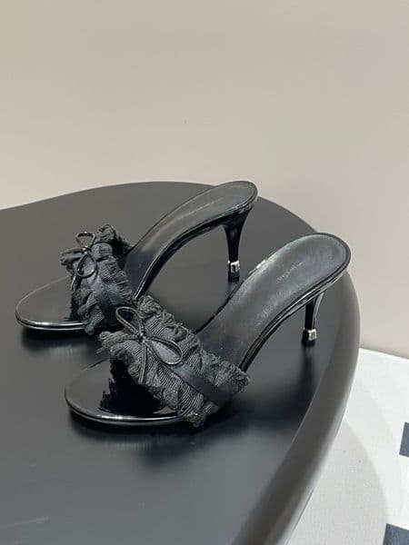 Women's Tassel high-heeled Sandals with bows Flip Flop High Heels Party Shoes With Box/Dust Bag