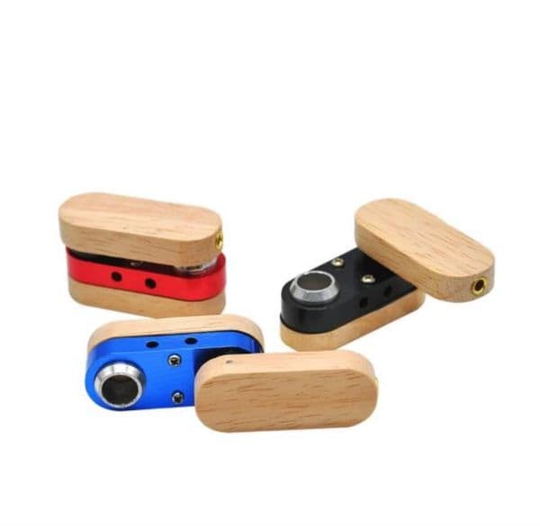Smoking Pipes Portable creative mini pipe Metal pipe Folding wood small pipe