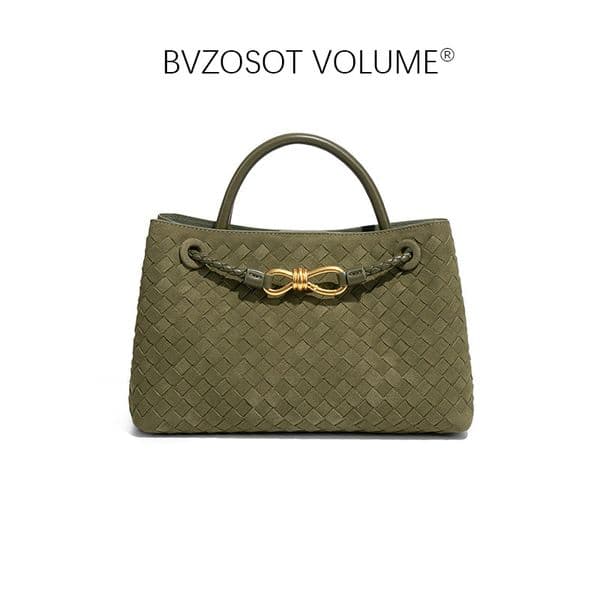 BVZOSOT VOLUME 2025 New European and American Fashion Matte Women's Handmade Braided Soft Leather Tote Bucket Bag Handheld Single Shoulder Cross - Body Backpack