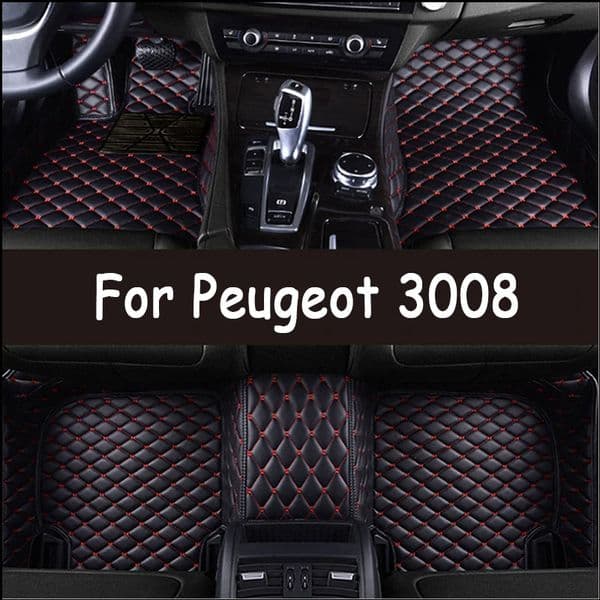 Car Mats For Peugeot 3008 P84 2017 to 2023 Leather Floor Mat Carpets Protective Pad Rugs Interior Parts Car Accessories 2018 2019