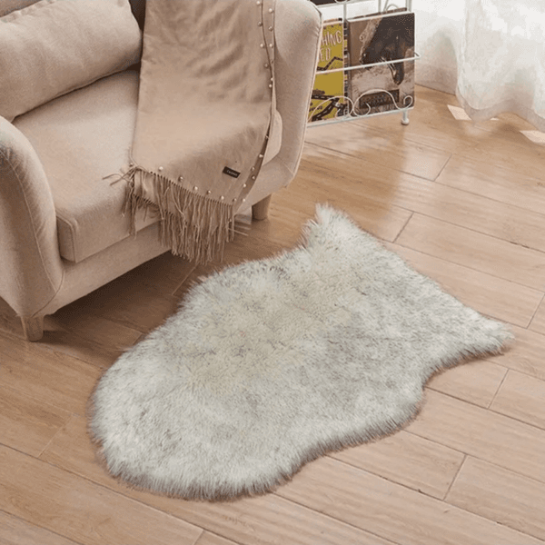 1pc Fluffy Imitation Wool Area Rug, Suede Fleece Bottom Long Imitation Wool Rug Acrylic 80% Polyester 20% Living Room Bedroom Rug Entryway Rug Plush Rug Simple Carpet