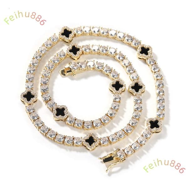 High Quality Fashion 925 silver Moissanite Clover Tennis Hip Hop Jewelry for Women and Men for Anniversary Occasions New Arrivals
