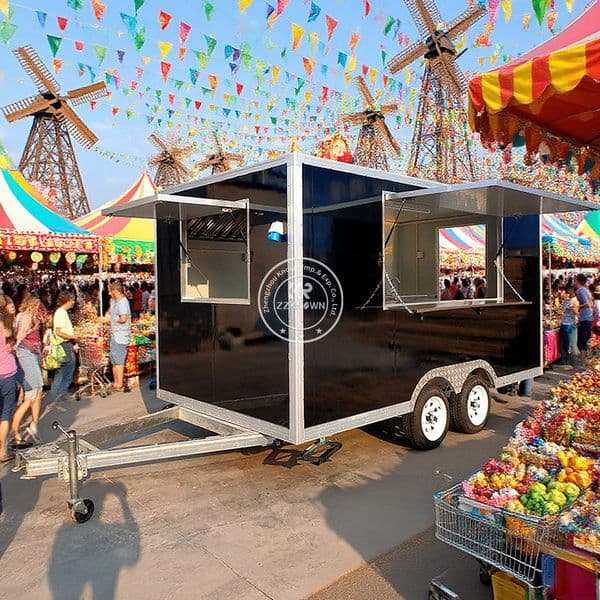 Mobile Fast Food Truck Mobile Kitchen Ice Cream Cart Street Restaurant Fully Equipped Concession Catering Food Trailer For Sale