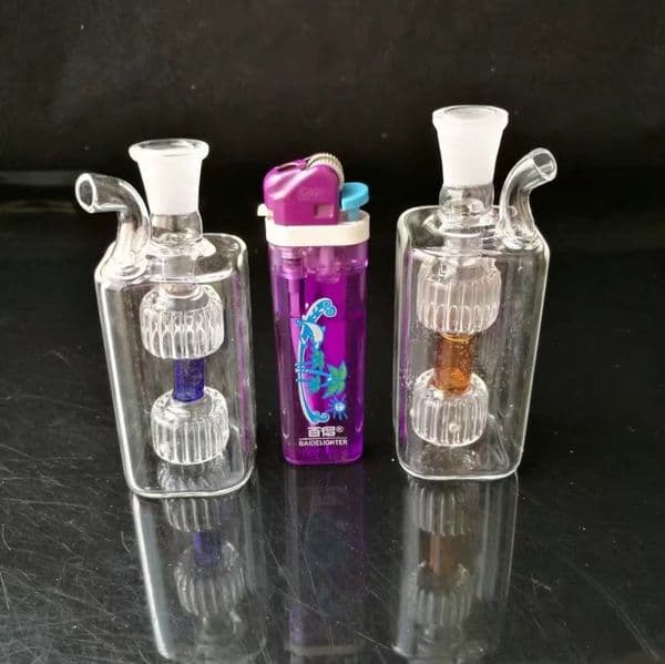 Smoking pipes Ball Glass Oil Burner Pipe Smoking Bowl Water Hookahs bongs Mini 2-Wheel Small Square Pot