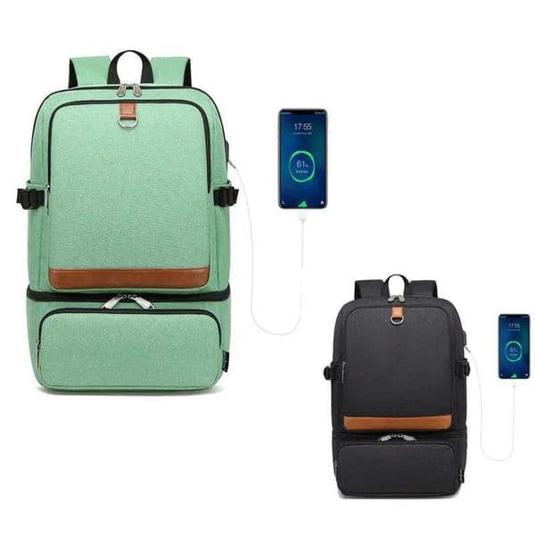Fashion Black Laptop Backpack Compartment USB Waterproof Backpack Cooler Bags Outdoor Hiking Thermal Insulated Lunch Bag L250805