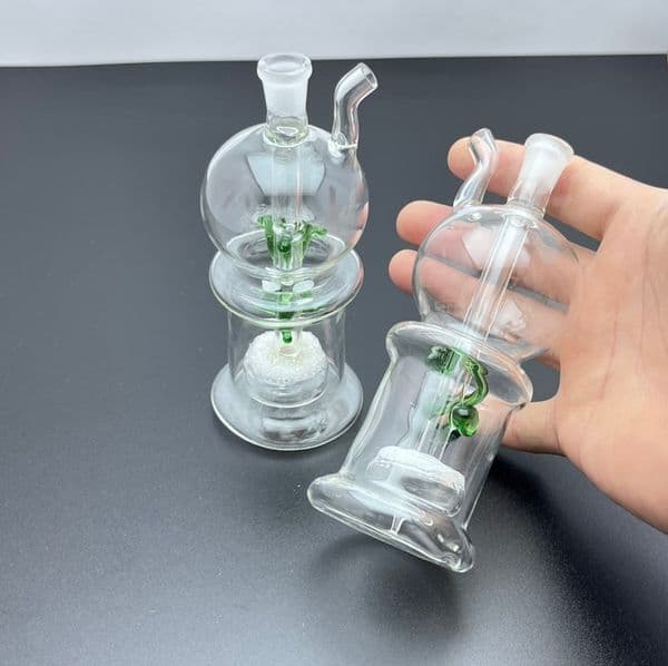 Glass Oil Burner Pipes hookah Glass Smoking bongs Smoke Pipes Classic upper apple lower sand core glass water bottle with good filtration performance