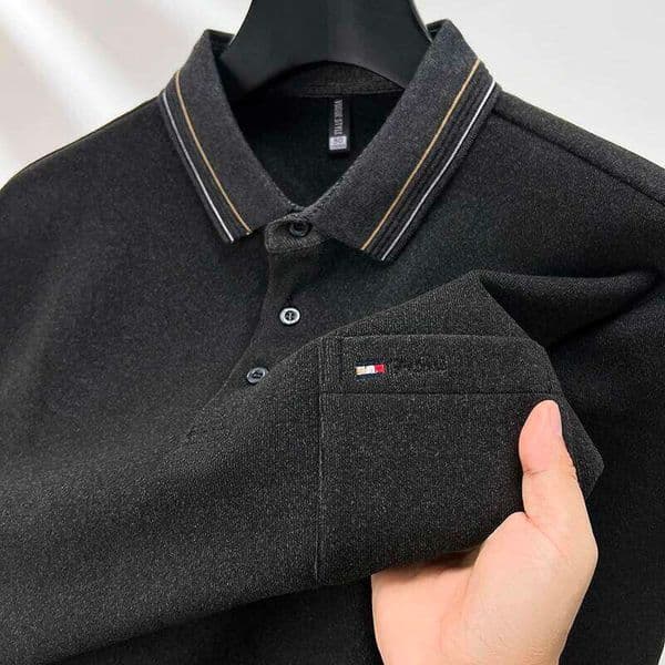 High quality long sleeve men's polo shirt autumn new style pocket embroidery high-end design clothing comfortable casual T-shirt