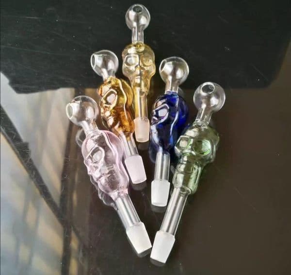 Smoking Pipes Straight and Short Skull Pot Wholesale Glass Hookah, Glass