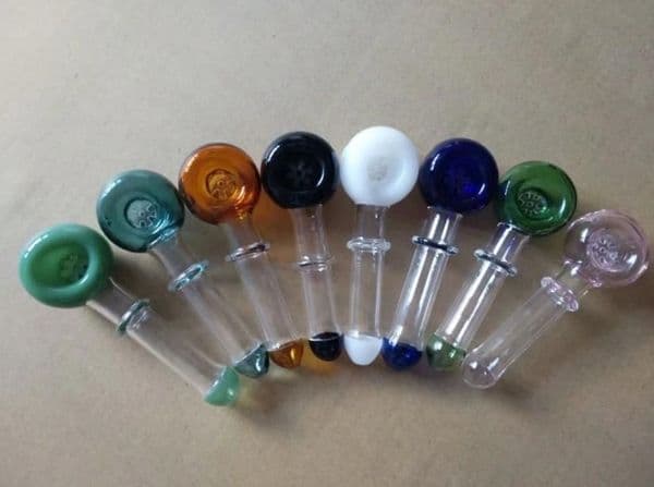 Glass Oil Burner Pipes hookah Glass Smoking bongs Smoke Pipes Hot selling snowflake multi wheel colored glass tobacco pot