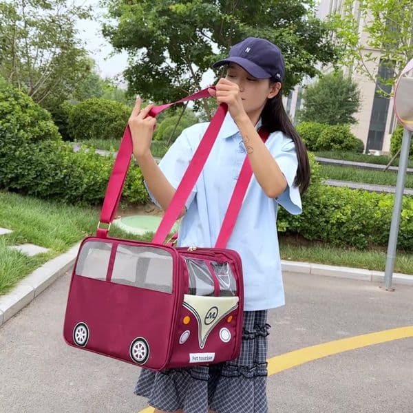 Beni Pet Stylish New Design: Durable Two-Pocket Breathing Companion Animal Portable Transport Case