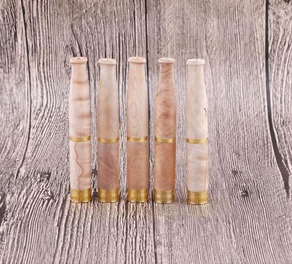 Smoking Pipes 13mm gold camphor smooth surface cigarette holder pull rod double core filter cigarette holder