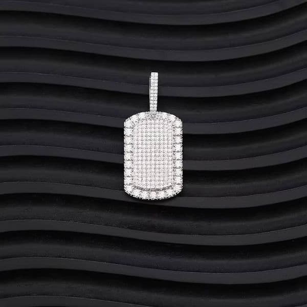 High Quality 925 Silver Square Shape Simple Pendant VVS D Color Moissanite Cuban Necklace Charm Pendant
