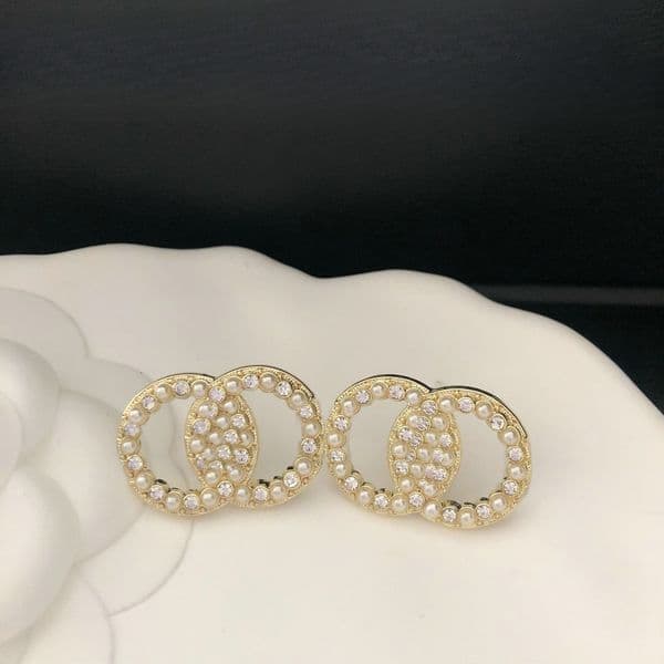 luxury brand stud earrings for women letter diamond earrings designer jewelry birthday wedding gift