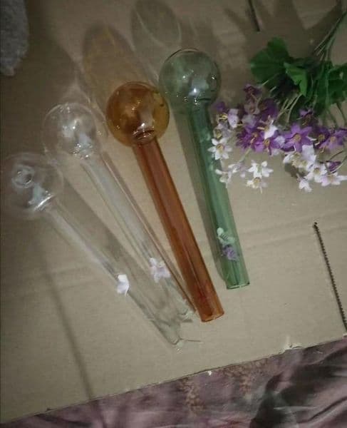 Multi-color straight burner bongs accessories Oil Burner Glass Pipes Water Pipes Glass Pipe Oil Rigs Smoking with Dropper Glass