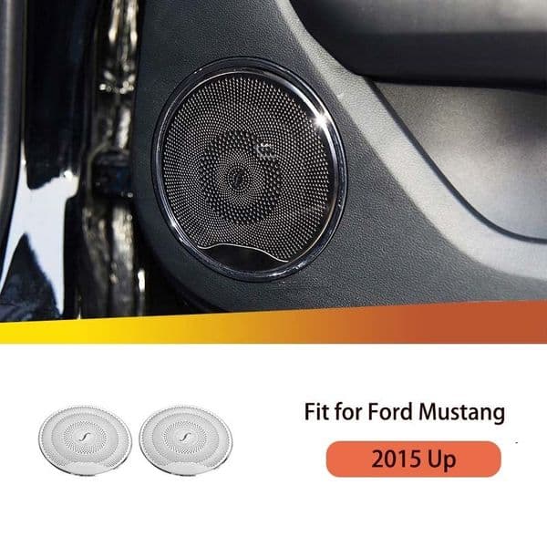 Door Speaker stereo Decoration Trim Stickers Large For Ford Mustang 2015+ High Quality Interior Accessories