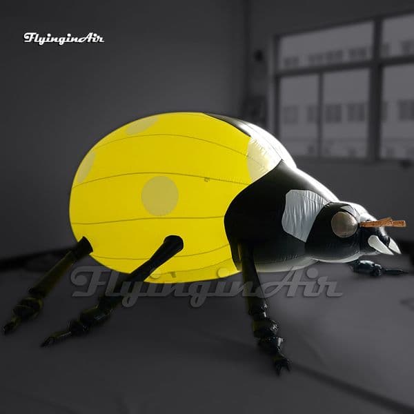 3m/4.5m Yellow Giant Inflatable Ladybug Insect Animal Model Air Blow Up Beetle With A Domed Back For Park Decoration