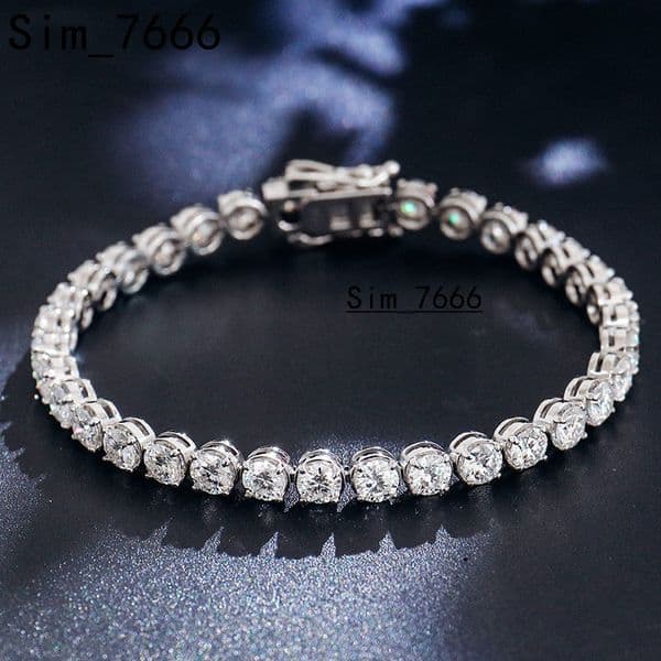 6mm Width Moissanite Tennis Bracelet in Stock WholesaleTennis Bracelet 925 Sterling Silver Fashion Chain Jewelry for Women
