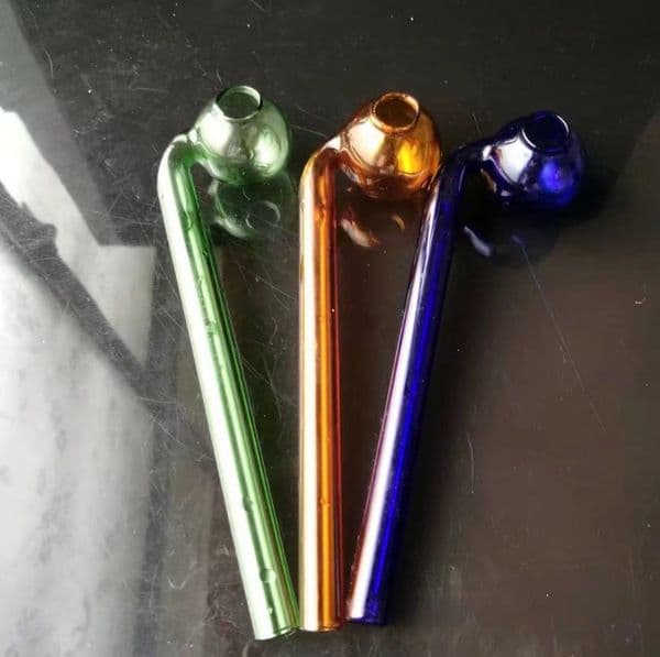 Glass Oil Burner Pipes hookah Glass Smoking bongs Smoke pipes Colorful long curved pot