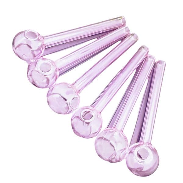 Pink thickened 10cm 12cm glass Oil Burner Water Pipe