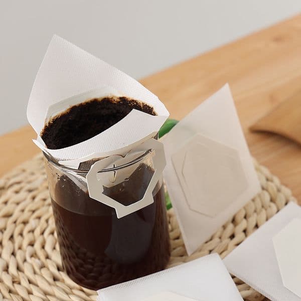 60 PCS Cone Coffee Filters, Disposable Portable Drip Coffee Filter Paper Bag, Hanging Ear Single Serve Coffee Bag Perfect for Travel, Office, Camping, Home
