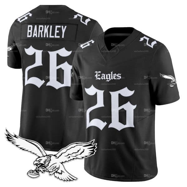 Kob PhiladelphiaEagle 2025 Gothic Philly Edition Football Jersey Saquon Barkley Hurts Cooper DeJean Brown Miles Sanders DeVonta Smith Graham Jalen Carter