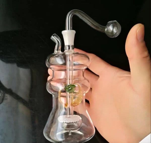 Glass Oil Burner Pipes hookah Glass Smoking bongs Smoke pipes Alien colored sand core silent pot