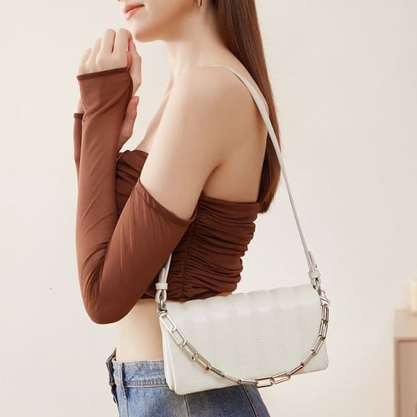 Teyan Genuine Leather Chain Underarm Bag For Women New Spring Summer Cowhide French Style High-End Niche Single Shoulder Crossbody