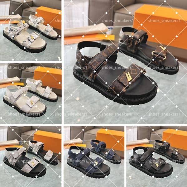 Sunset Slipper Designer Sandals Women Men Flat comfort Sandals Top quality Genuine Leather Denim Slippers Summer Classic beach holiday Casual Sandals Slipper