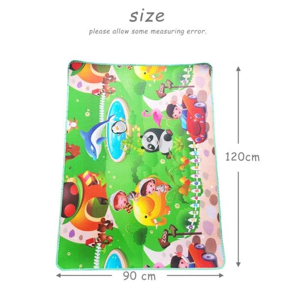 EVA Foam 120x90cm Baby Play Mat - Soft Crawling & Activity Gym Rug with Fun Features