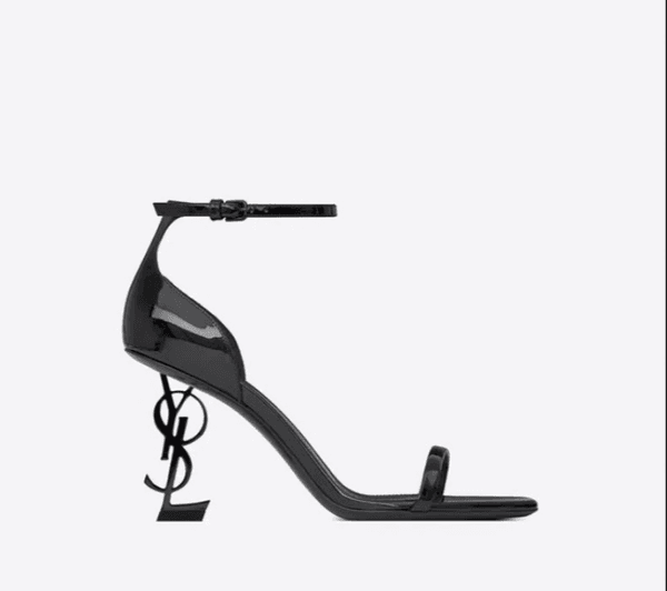 Maillard sandals for women fashion high heels for women one-piece patent leather square head letter heel open toe sexy shoes