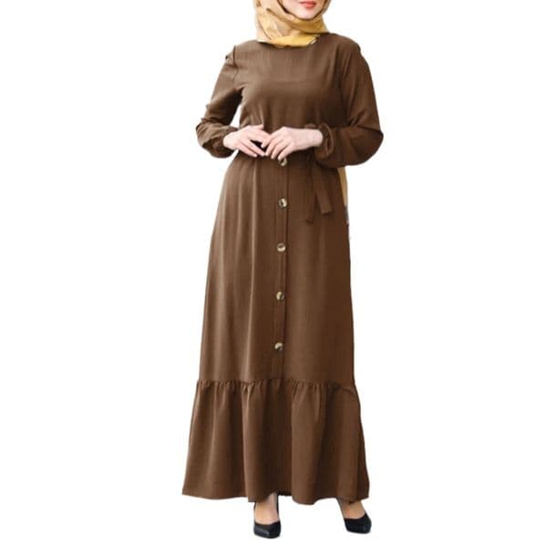(555) New Solid Color Casual Loose Large Size Fashionable Lace-up Dress