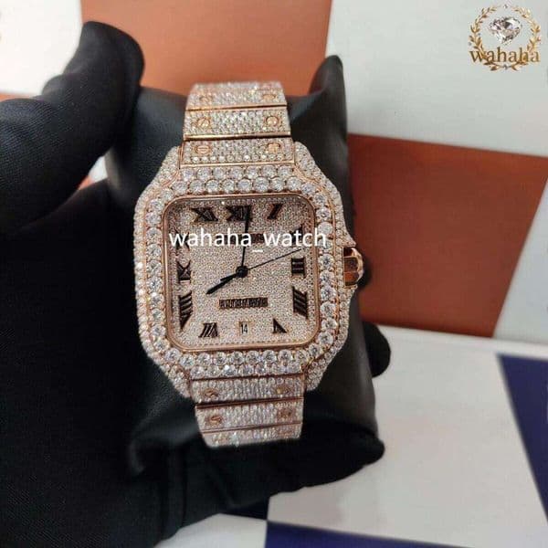 HHigh quality diamond-set watches Lab-grown VVS diamonds Sapphire mirror automatic men's watches are all for sale at wholesale prices Free logistics