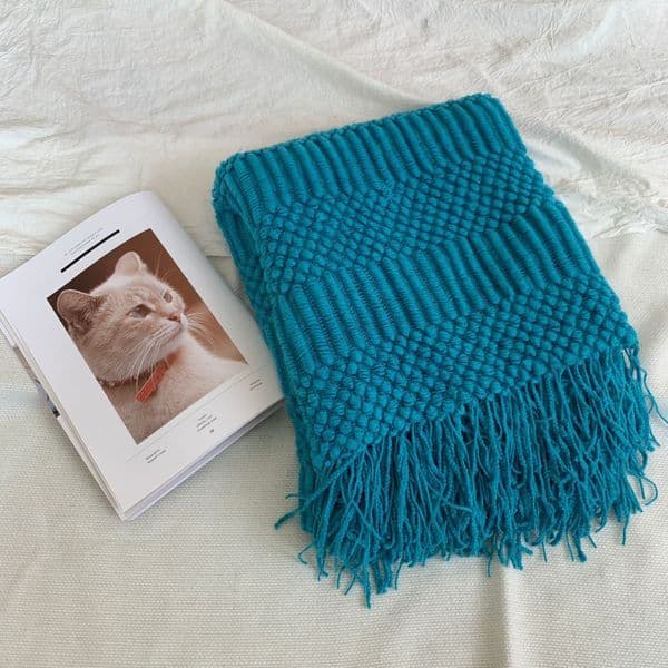 Nordic Simple Solid Color Air Conditioning Light Luxury Style Throw Sofa Office Nap Homestay Decorative Blanket Spring