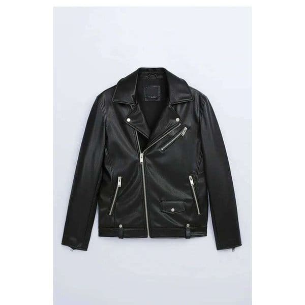 Designer Clothing 2025 Autumn Winter Men's Faux Sloping Zipper Motorcycle Jacket Punk Slim Leather Coat For Men Unisex Gothic Cargo Wear