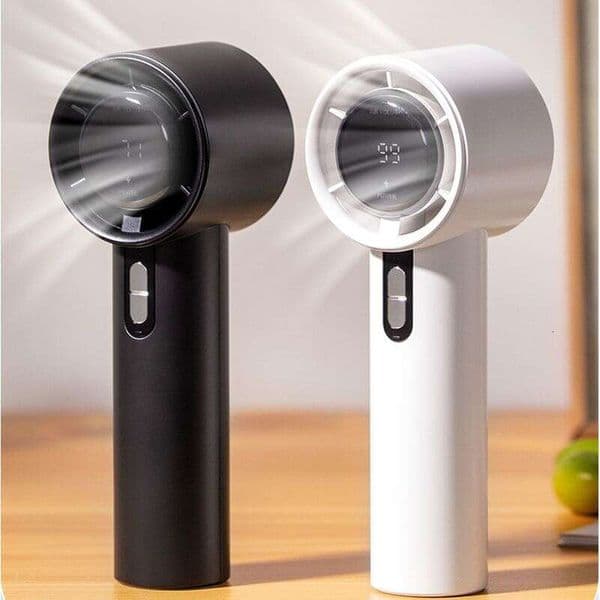 Portable Handheld Turbo Fan - 3 Wind Speeds, USB Rechargeable, LED Display, Compact & Powerful For Indoor/Outdoor Use