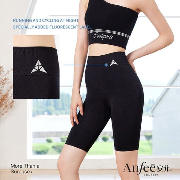 Yoga five minute shorts night run fluorescent label 2025 summer new sports outdoor cycling pants high waist lifting buttocks naked feeling tight fitness