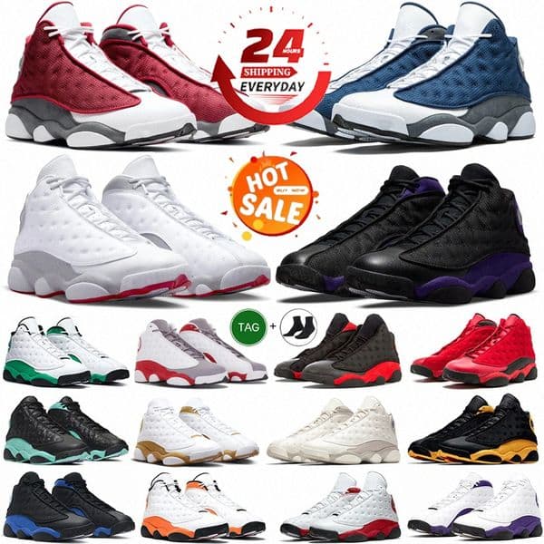 With Box 13 13s Basketball Shoes Designer Panda J13 Outdoor Sneakers For Men Women Red Black White Flint Wheat Wolf Grey Playoffs Purple Cap Gown Sports Trainers