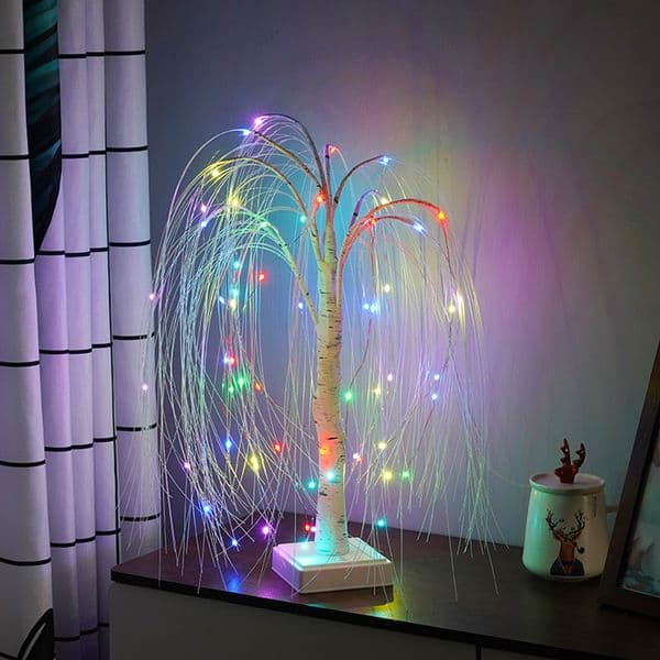 LED Night Light 16 Color Weeping Willow Tabletop Lamp Bedroom Bedside Party Wedding Christmas Office Decor Gift Fairy Tree Light