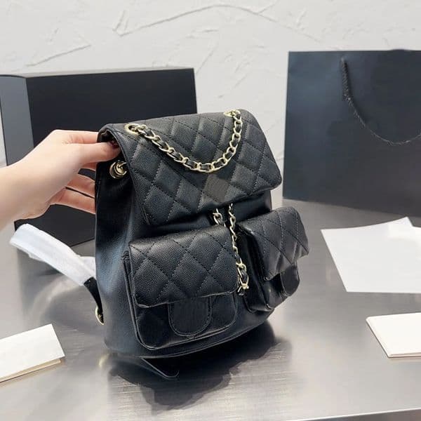 Designer bags Fashion and most popular double pocket vintage backpacks luxury bags Backpacks pebbled cowhide multipurpose