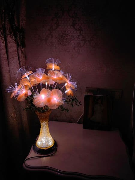 Dreamy glowing flower bouquet vase decoration, enhancing the romantic atmosphere of your home