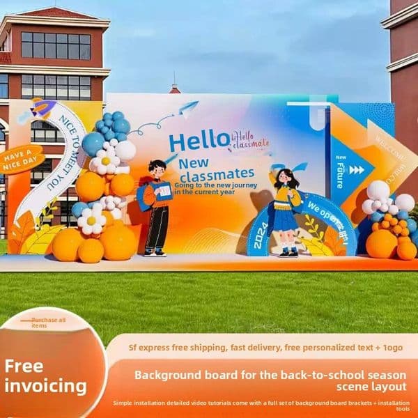 Kindergarten Graduation Ceremony Scene Decoration Large Class Theme Activity Elementary School Outdoor KT Board Background Wall