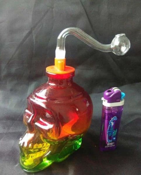 new Glass Oil Burner Pipes hookah Glass Smoking bongs Smoke pipes Colorful skull water bottle